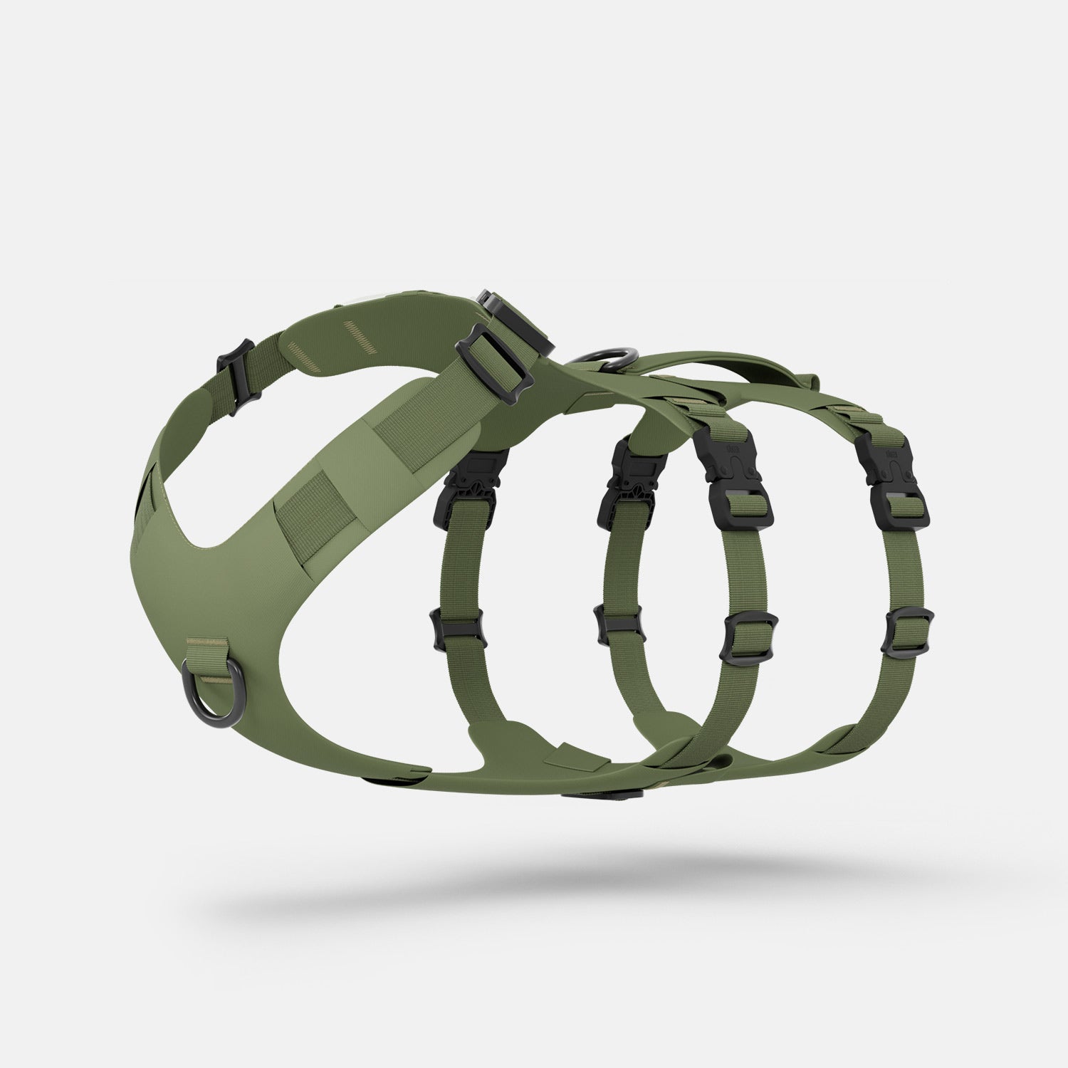 Diagonal view of the Muse™ harness in Trail Green color