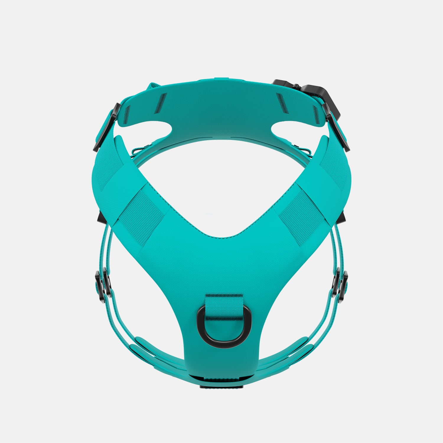 Front view of the Muse™ harness in Skeena Teal color