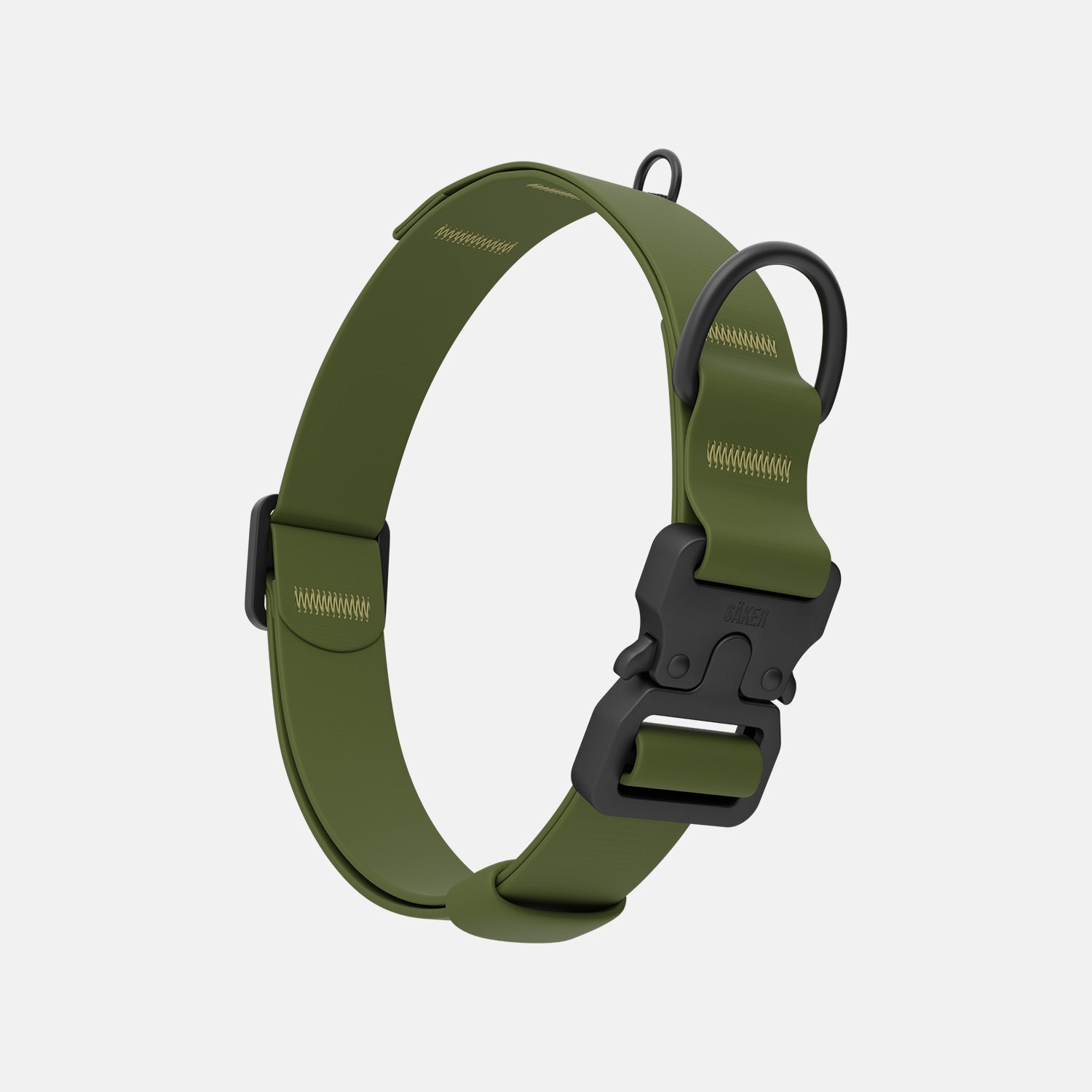 Vertical view of the Kelp™ collar in trail green color